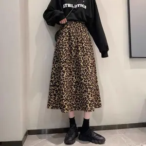 Rok Leopard Long Skirt Wanita / rok macan / rok korea style Karet Panjang