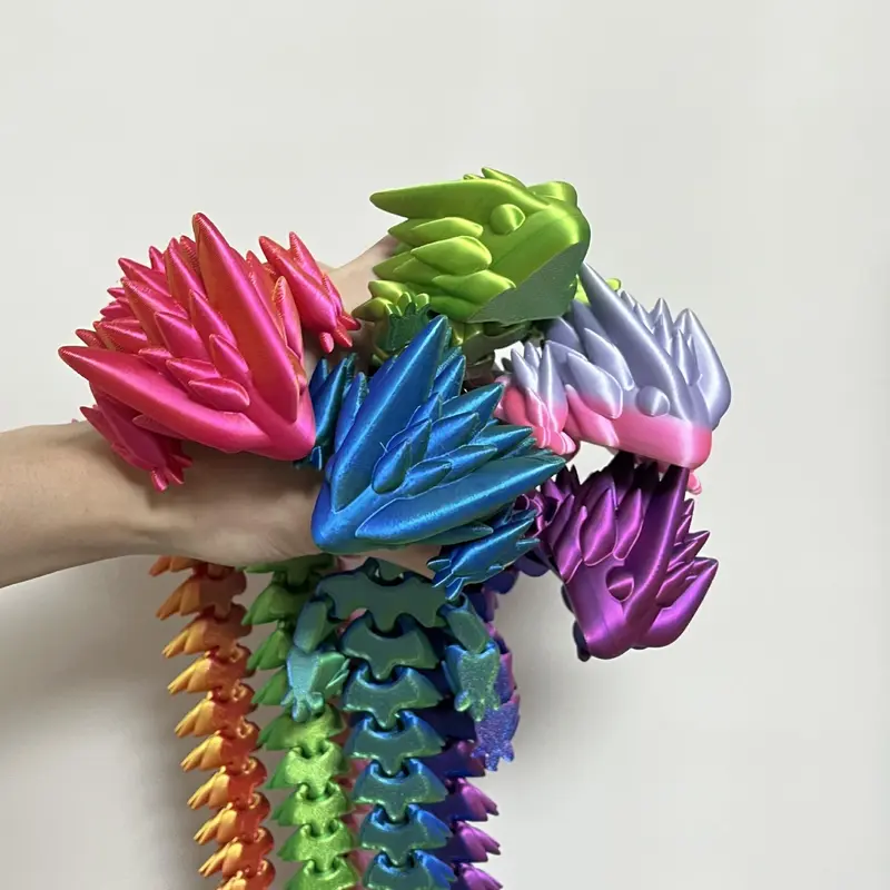 3D Printed Dragon Design Decoration, Colorful Rainbow Dragon Ornament, Desktop Decoration, Perfect Birthday Gift, Suitable for Children and Adults 0