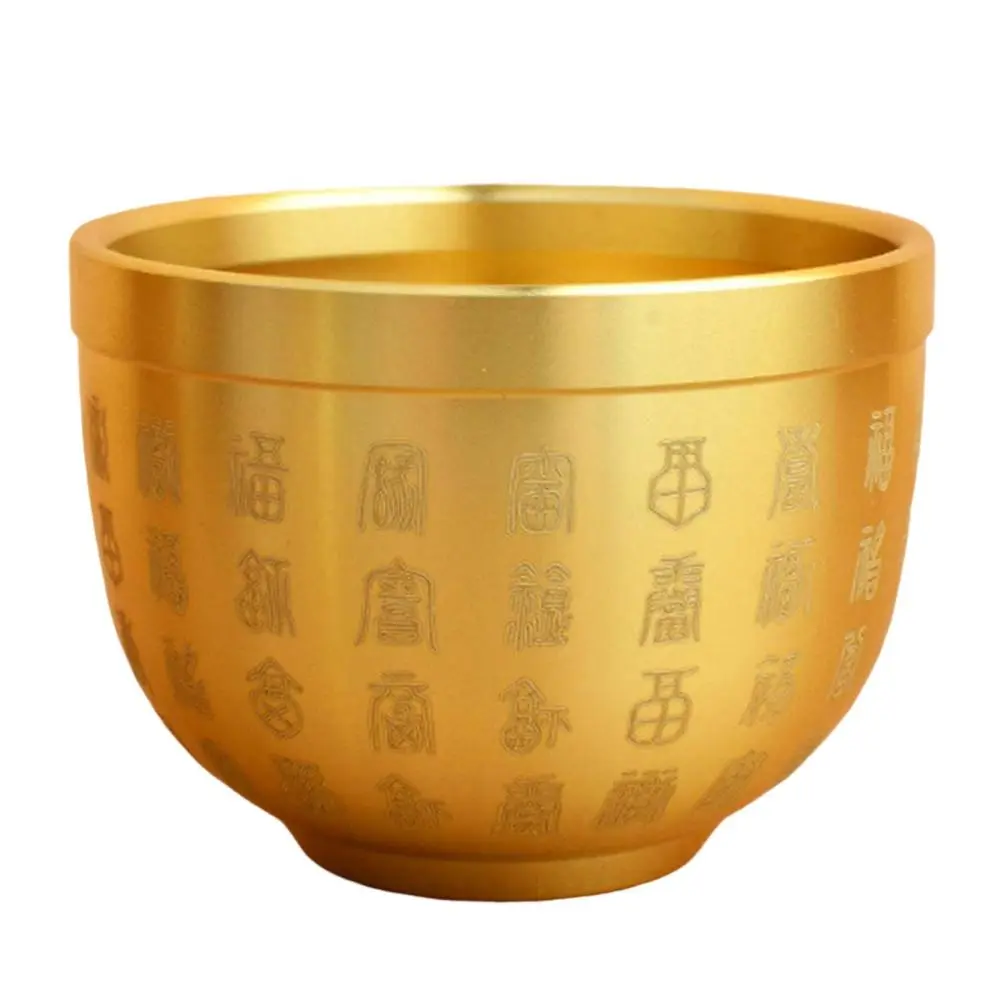 Brass Fengshui Bowl Feng Shui Golden Wealth Luck Chinese Traditional Treasure Bowl for Good Luck