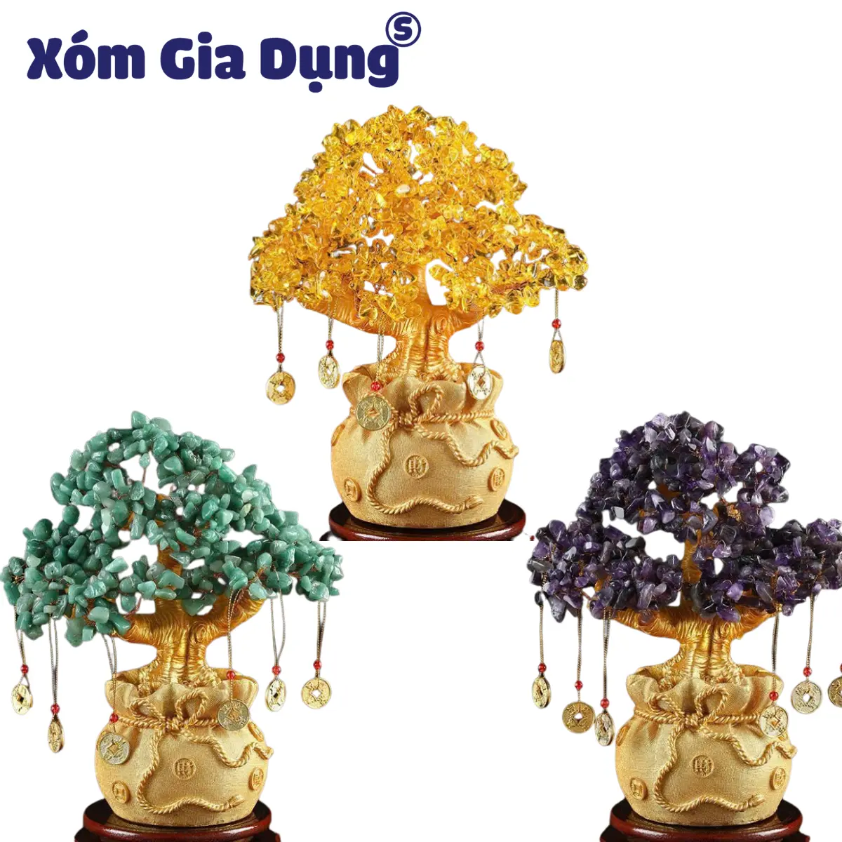 Cây Tài Lộc Đồng Tiền Xu , Đá thạch anh Chiêu Tài Đồ trang trí, Decor , nhiều kích thước