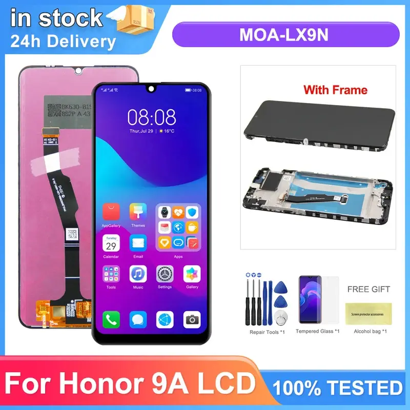 6.3 ''display for honor 9A LCD display touch screen digitizer with frame assembly replacement for Huawei honor9a MOA-LX9N