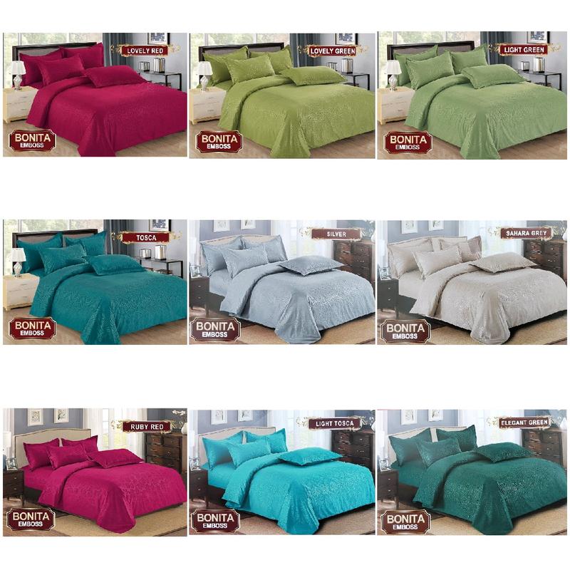 Sprei Bonita Polos EMBOSS BANTAL 4 ( 180x200 ) King Size 2