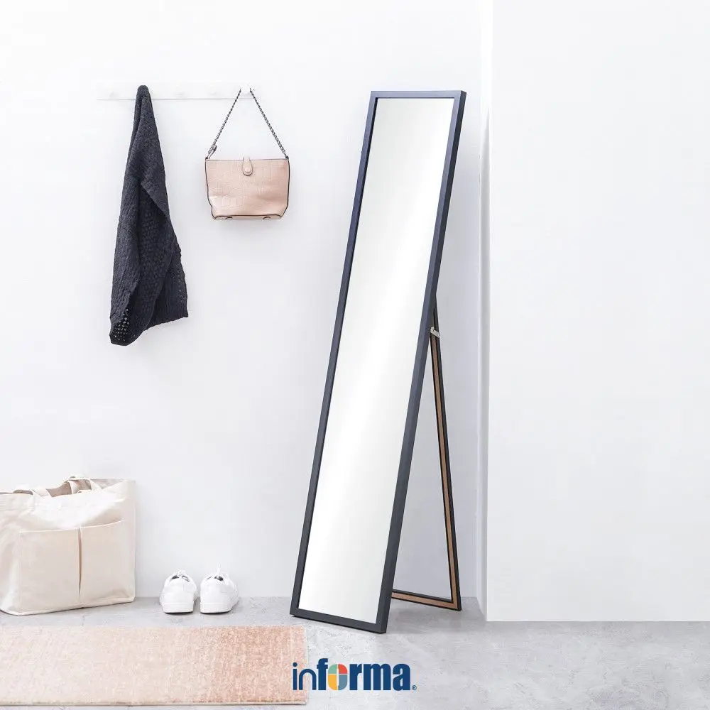 Informa 33X150 cm Cermin Lantai Wh6 - Hitam Kaca Rias Cermin Badan ...