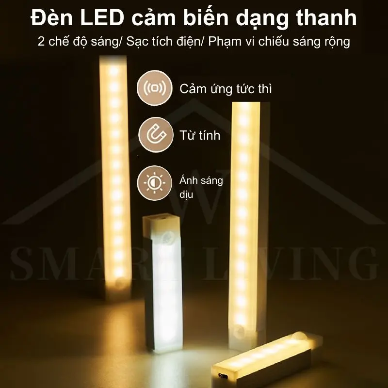 Đèn cảm biến tự động sáng dạng thanh đèn ngủ thông minh dán tường Gia dụng thông minh bóng đèn LED chuyển động phạm vi cảm ứng rộng sạc USB đèn đêm