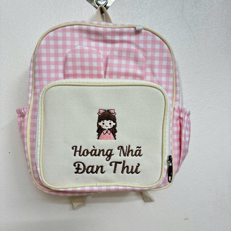 ( Hàng Thêu ) Balo Tai Thỏ Thêu Tên Cjo Bé Trai , Bé Gái Theo Phong Cách Hàn Quốc , Tặng Kèm Móc Thêu Tên Hoặc Sđt Của Ba Mẹ