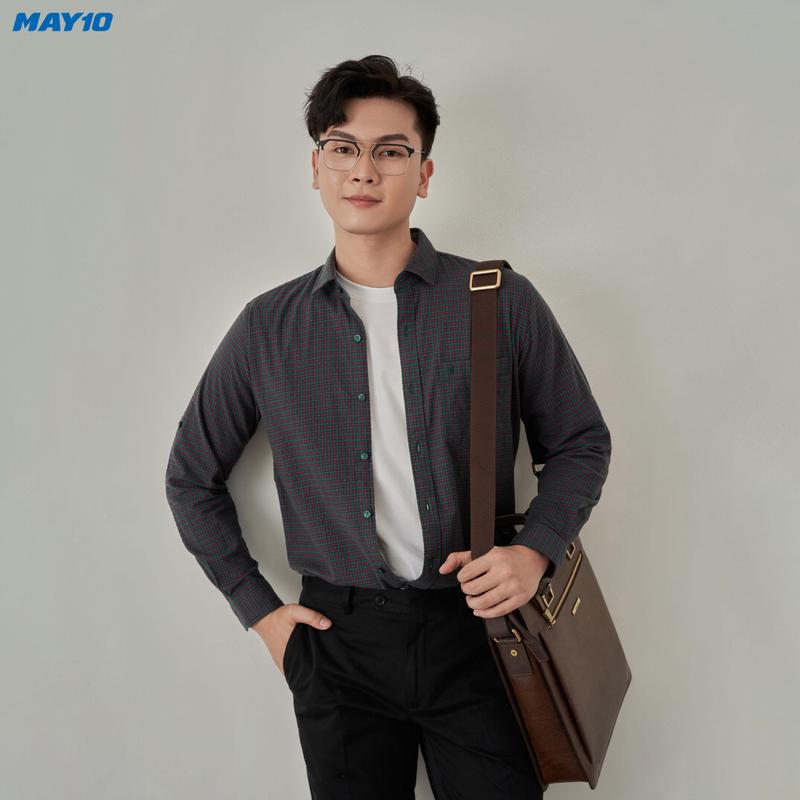  Sơ mi nam dài tay May10 010124005LEN form RegularFit 108N   sơ mi dạ   