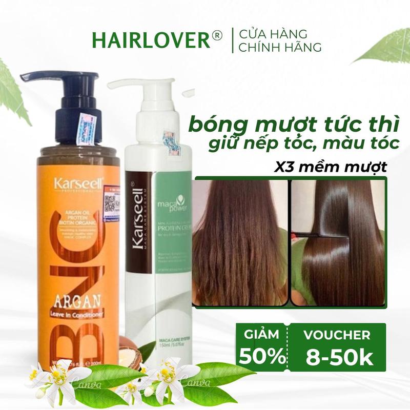 Dầu xả khô cho tóc nữ, Kem xả khô dưỡng giữ nếp tóc uốn xoăn mềm mại bồng bềnh, phục hồi tóc khô xơ tẩy nhuộm siêu mềm mượt Karseell- women nữ gội đầu Chăm Sóc Tóc