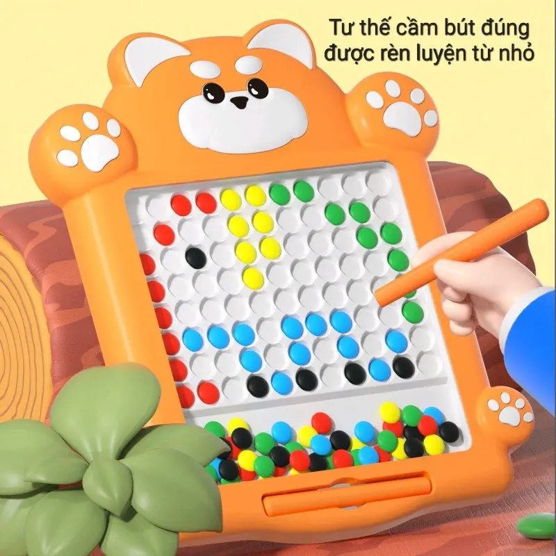 Đồ chơi cho bé bảng xếp hình/bảng vẽ nam châm/bảng hạt từ nam châm giúp bé rèn luyện đôi tay khéo léo - Đồ chơi cho trẻ NS KIDS Kem 2