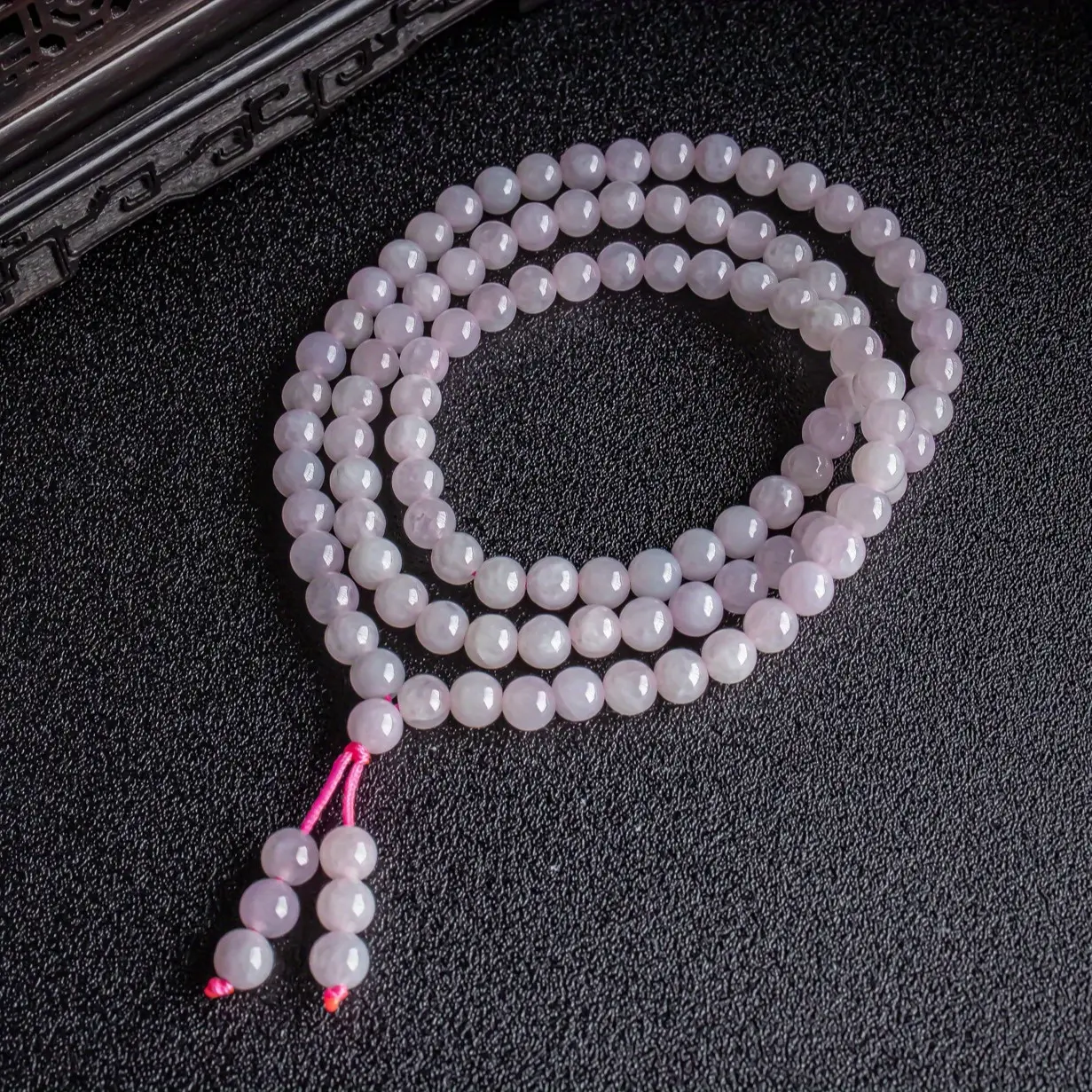 1 piece of natural jade A-level jewelry, exquisite pink beads, women's sweater chain necklace, handmade DIY necklace, gift box included