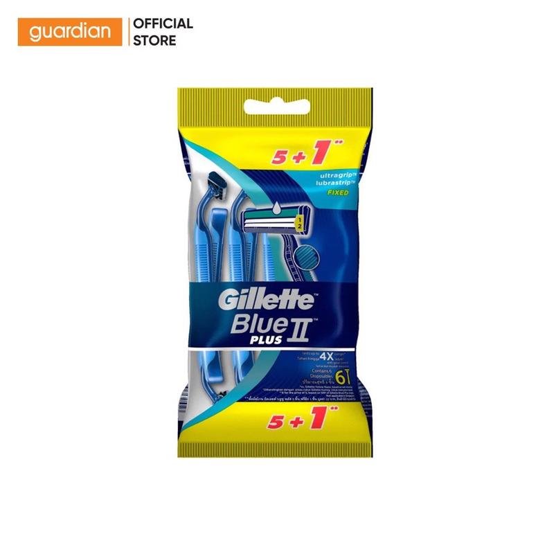 Dao Cạo Râu Gillette Cán Xanh Blue II Plus Gói 5+1 Cái