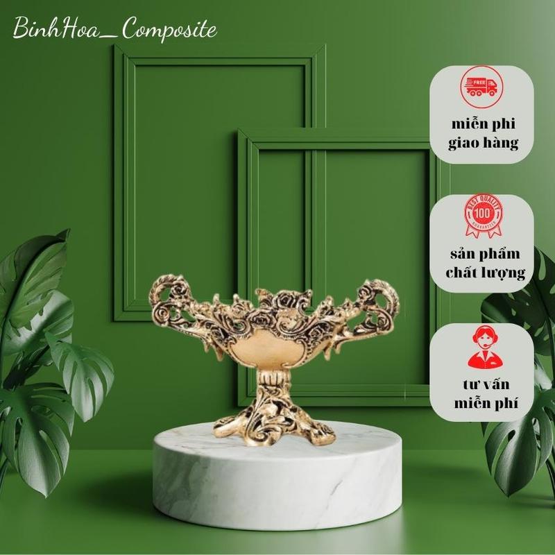 Bình hoa thuyền cổ điển composite mã bh32, lọ cắm hoa cao cấp, bình hoa trang trí Decor
