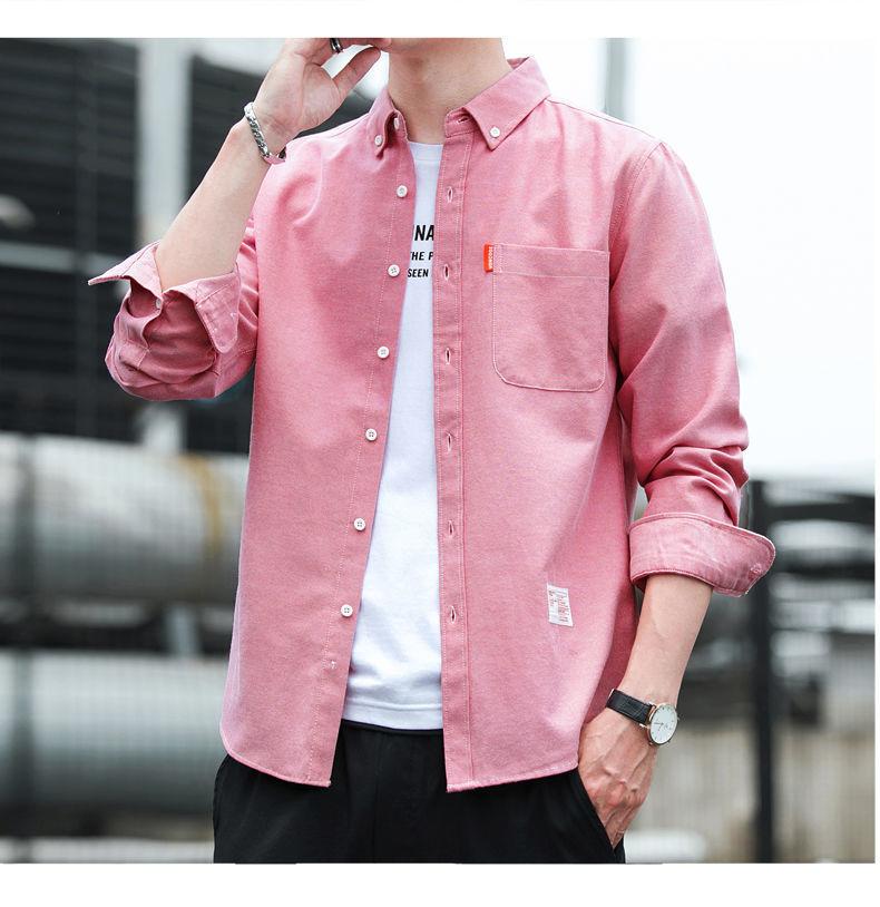 Product Introduction of Áo Sơ Mi Nam Dài Tay Mỏng, Phong Cách Hàn Quốc, Thời Trang, Màu Trơn Quần Áo Thường Ngày Thích Hợp Cho Mùa Xuân Và Mùa Thu, Áo Sơ Mi Đẹp Trai Trẻ Trung, Hàng Mới Về Năm 2024 18