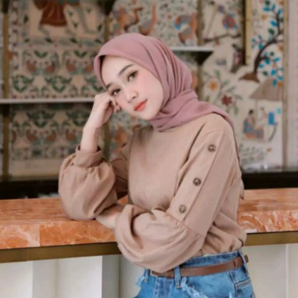 Blouse Atasan Wanita Lengan Panjang Korean Style Geovani Blus Nyaman Cantik Balon Baju Dewasa