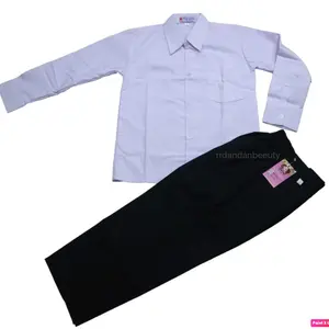 Stelan Baju Putih Panjang Polos & Celana Hitam Panjang Sd kls 1-6 (bj+cln) Kemeja Fashion Setelan