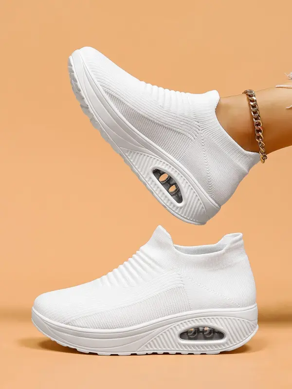 Women's Fashionable Solid Color Low Top Slip on Walking Shoes, 2025 Casual Comfortable Breathable Sports Shoes, Summer All-match Round Toe Sneaker for Trainer Runner 2025 Fall Shoes 4