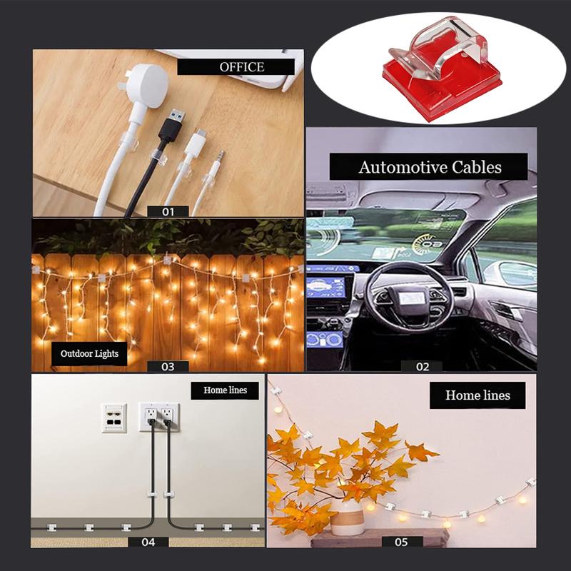 Product Introduction of 10/30/50pcs Self-Adhesive Cable Clips, Desk Organizers For Home Wall Decor 8