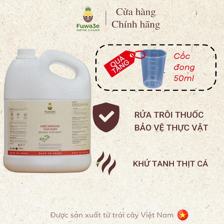 [ Tặng cốc đong ml ] - Fuwa3e - Nước ngâm rửa thực phẩm Fuwa3e 3.8L - Enzyme dứa nguyên chất