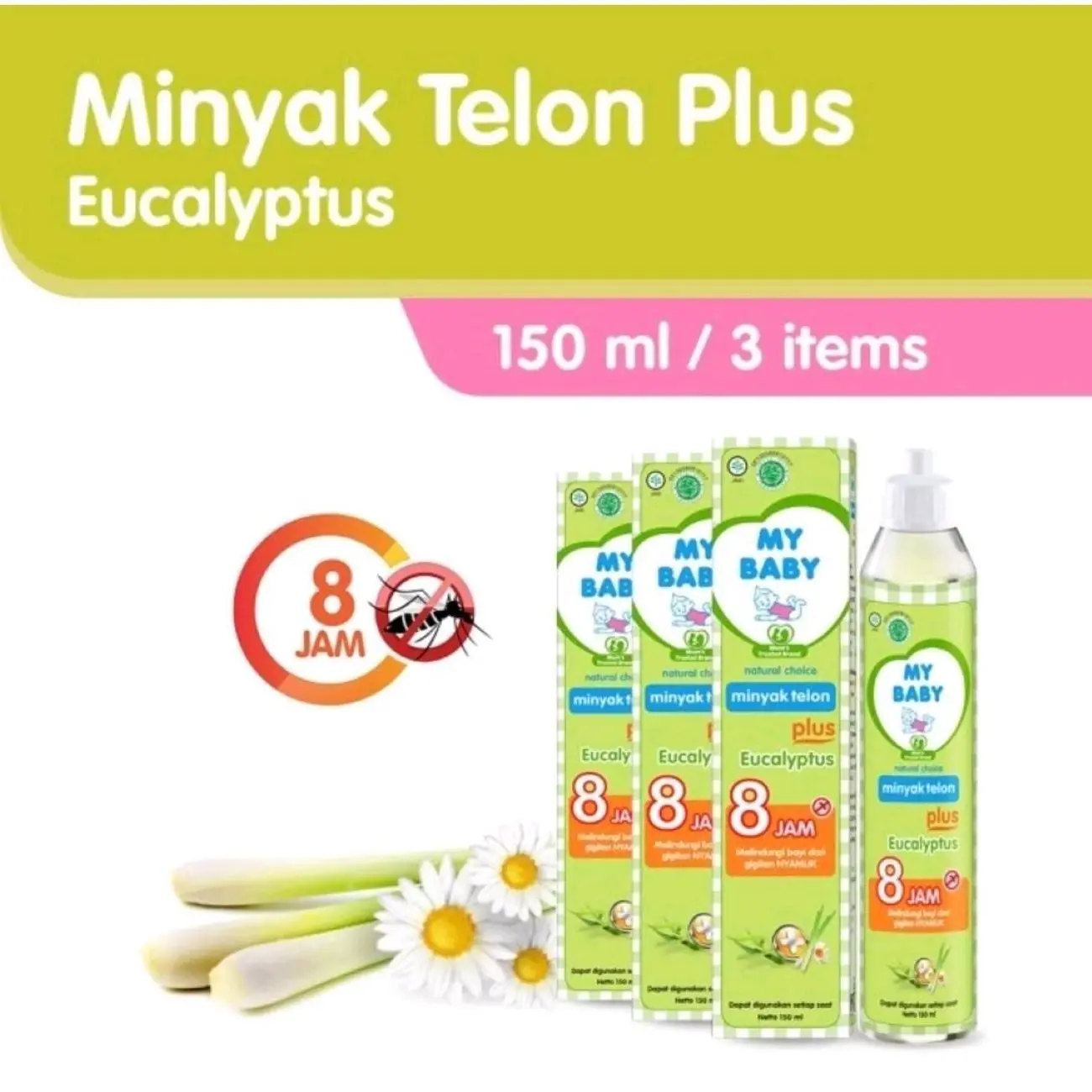 My Baby Telon Plus 150ml isi 3 Menghangatkan Bayi Perawatan sabun