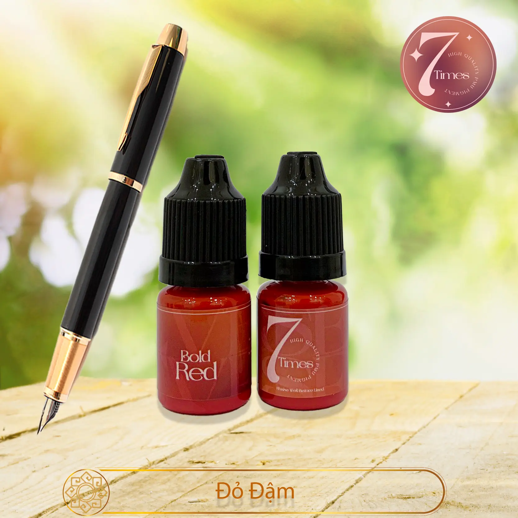 Mực bút 7TIMES Đỏ Đậm (Bold Red Ink)