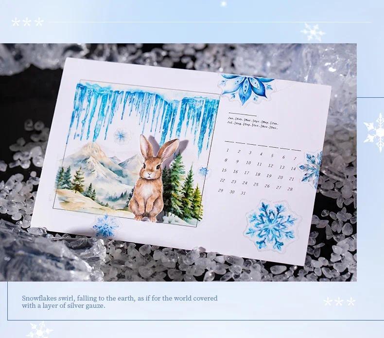 Product Introduction of JIANWU 40mm*200cm Ice Wonderland Series Vintage Winter Snow Material Collage Landscaping PET Tape Creative Journal Stationery 11