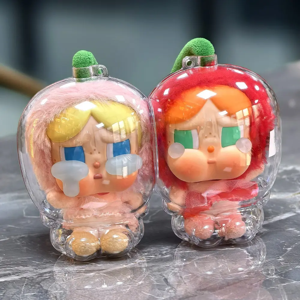 crybaby cherry 1 pair Cute Waterproof Cherry Crybaby Protective Shell Anti-lost Small Cherry Crybaby Doll Storage Bag Detachable Pendant Mini Crybaby Doll Protective Bag Kids