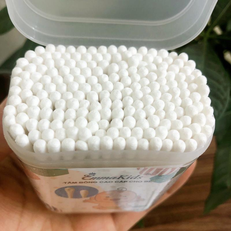 Combo 3 Hộp tăm bông trẻ em Vcoool, Emma Kids, Misuta kháng khuẩn cho bé vệ sinh tai, mũi... (Hộp 200 que) 4