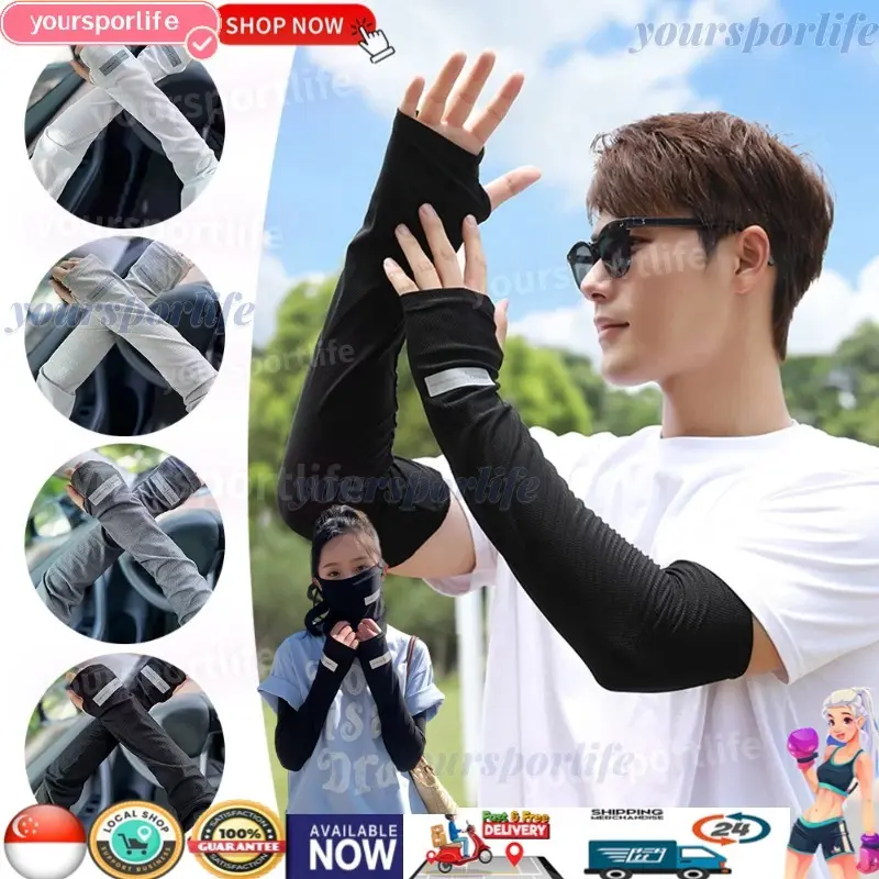 ❤Outdoor Sun Protection Unisex Ice Arm Sleeve Sunscreen Stretch Gloves UV Protection Arm Guard Arm Sleeve Sets Sun Damage Ice Cover/Comfortable Breathable/Sun Protection Oversleeve 2025