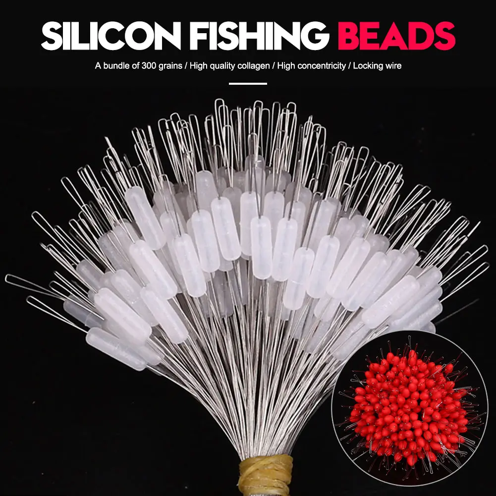 Nút Chặn Đậu Không Gian Dây Câu Cá Silicon, Nút Chặn Chìm Phao Hình Bầu Dục Hình Trụ, 300 Cái / Gói, Thiết Bị Câu Cá, # 425730
