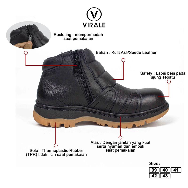 Product Introduction of Sepatu Boot Safety Kulit Asli Pria Bikers Tiktok Shop STG-SFT Boots Karet 18