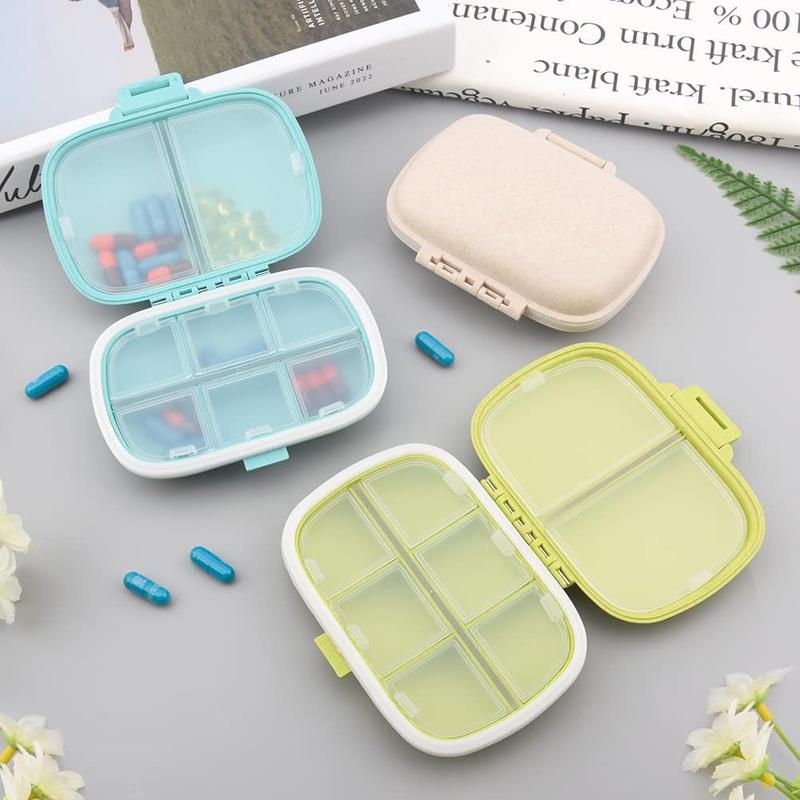Product Introduction of Portable Mini Medicine Box, 1/3 Counts 8-grid Travel Pill Box, Daily Pill Box, Pocket Size Pill Container for Home Office Travel 10