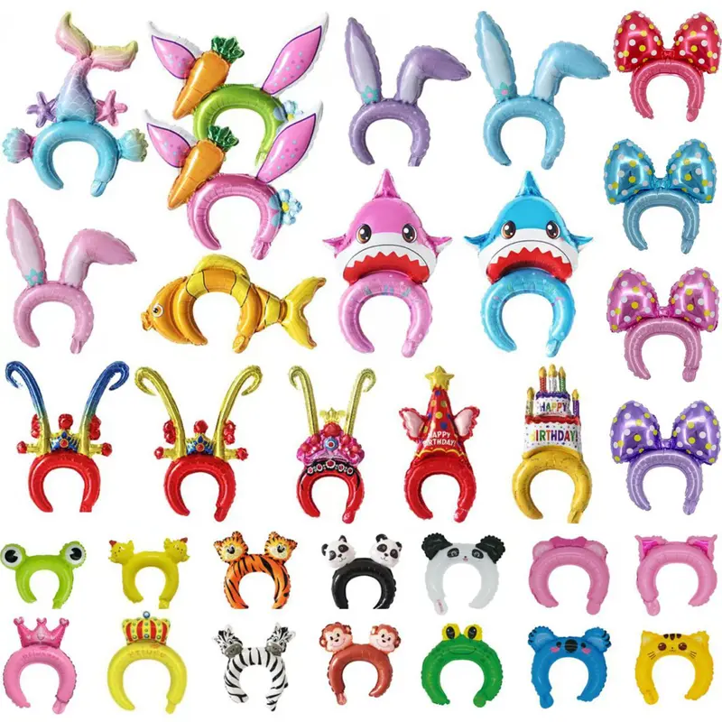 TM New Balon Bando karakter happy birthday Halloween Christmas natal kelinci mermaid baby shark cake ukuran BESAR R1189 1