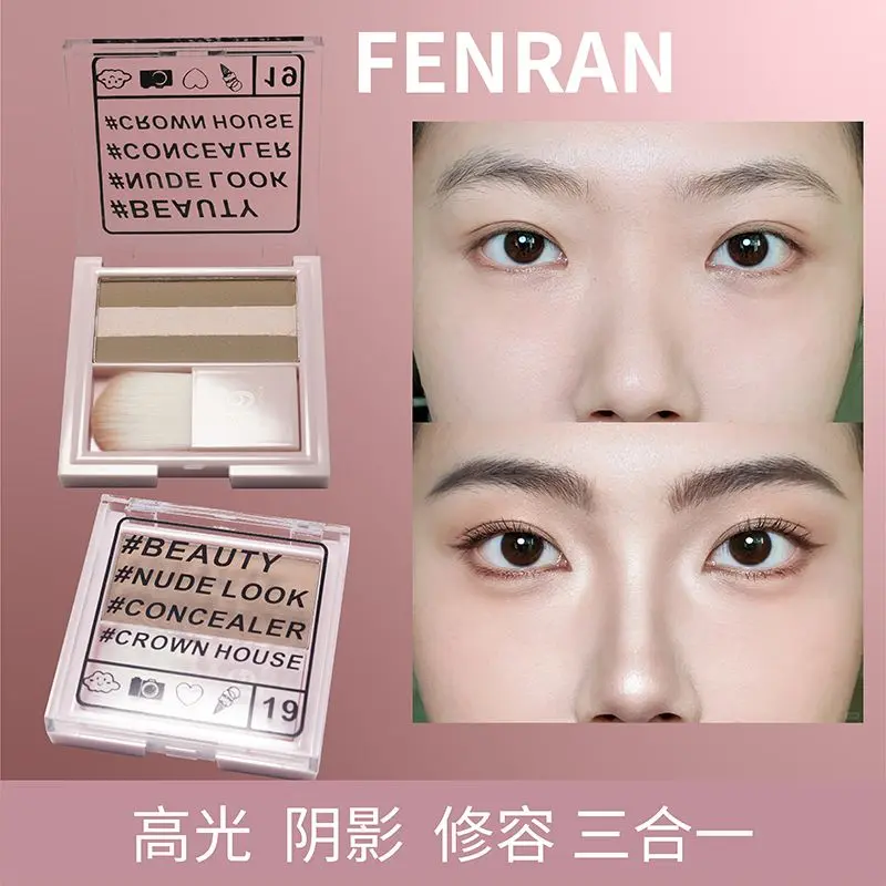 Bảng Màu Tạo Đường Viền, Feiran Lazy Ba Trong Một, Bút Bắt Sáng, Phấn Tạo Đường Viền Khuôn Mặt, Tất Cả Trong Một, Nhỏ Gọn, Làm Sáng, Che Khuyết Điểm, Chân Tóc, Làm Đẹp, Bán Chạy Năm 2025