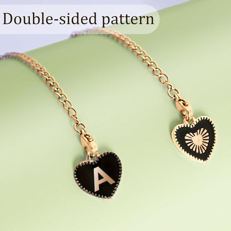 Shape Of Heart Letter Pattern Tumbler Charm, 1 Count Initial Letter Name ID Tag, Personalized Handle Charm for Tumbler, Straw Cups Drinkware Accessories 6