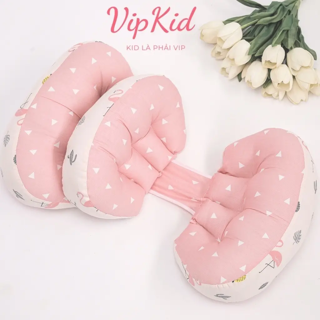 Gối bầu cánh tiên có miếng dán điều chỉnh, kèm gối phụ . Gối bầu nâng đỡ bụng, hỗ trợ giảm đau lưng cho mẹ bầu hàng loại 1 Kem Gối Ngủ