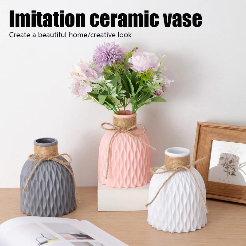 Product Introduction of 1Pcs Plant Pot Plastic Elegant Flower Pot Artificial Flower Vase Home Decoration Garden Decoration 25