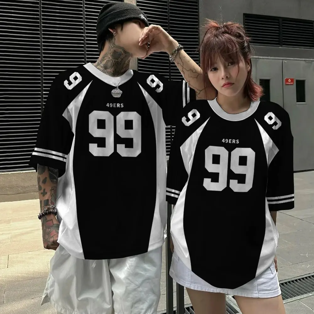 【Free Custom Name & Number】Fashion Men's T-Shirt 3d Patchwork Color Digital Printed Tshirt Men Jersey Couple Style Neutral Short Sleeved Loose Oversized T-Shirt 2