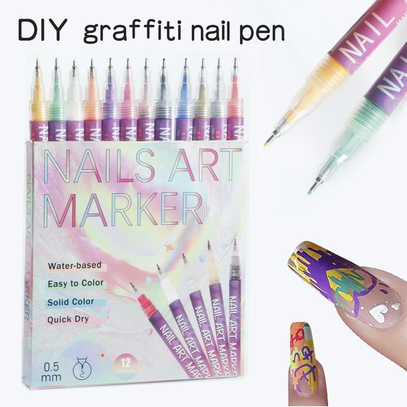 Product Introduction of 2 Colors Nail Brush 0.5mm Single DIY Painted Graffiti Nail Art Highlight Groove Edge Pen Painting Line Drawing Pen 0