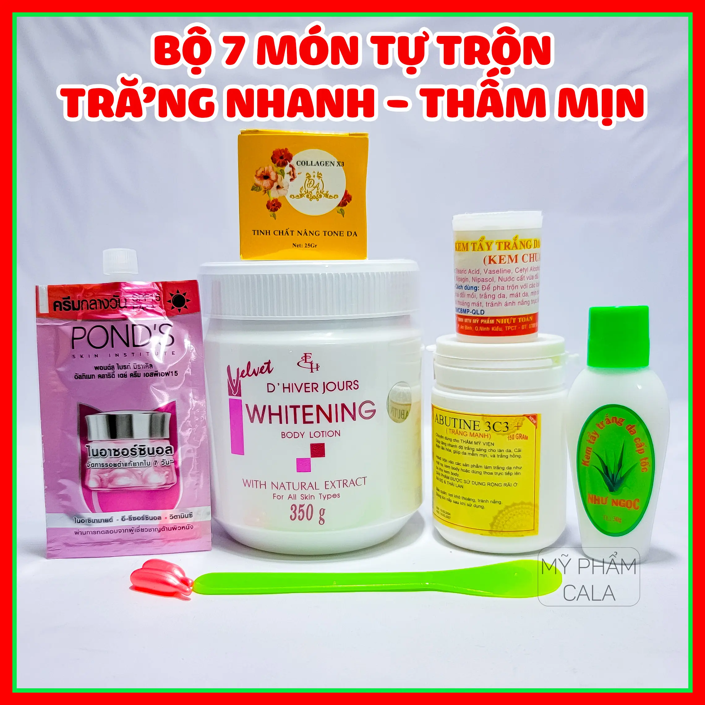(7 món) Combo kem trộn body Velvet hỗ trợ làm đẹp da body Dưỡng Body