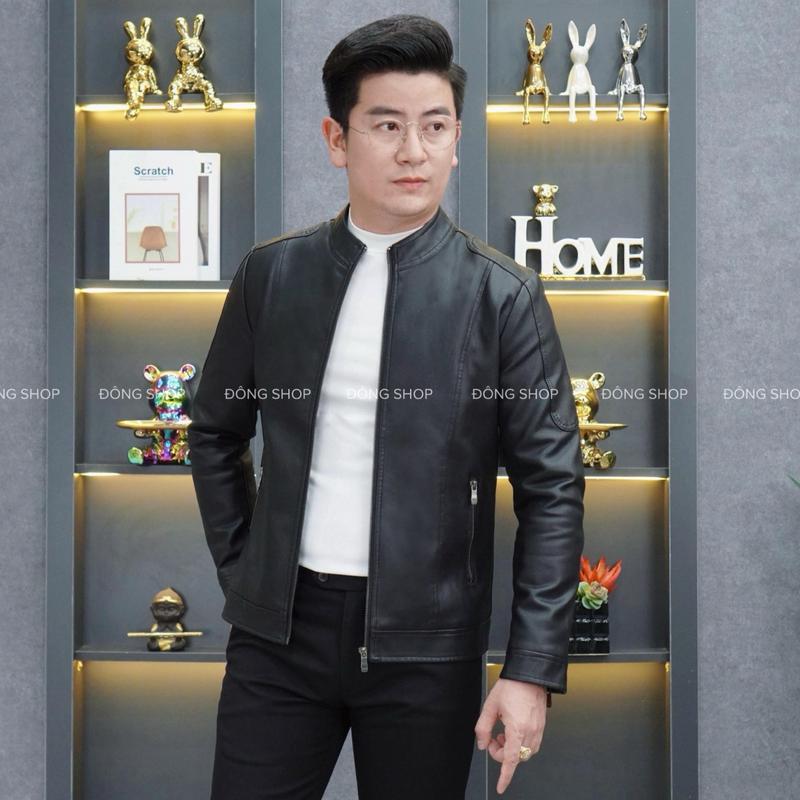 KOC Áo Da Nam 9909 Cổ Tàu Lót Lông Nhung Cao Cấp Áo Khoác Nam MENDOR Hàng Quảng Châu Chất Liệu Da Mềm Dày Dặn Form Dáng Trẻ Trung Size M - 3XL