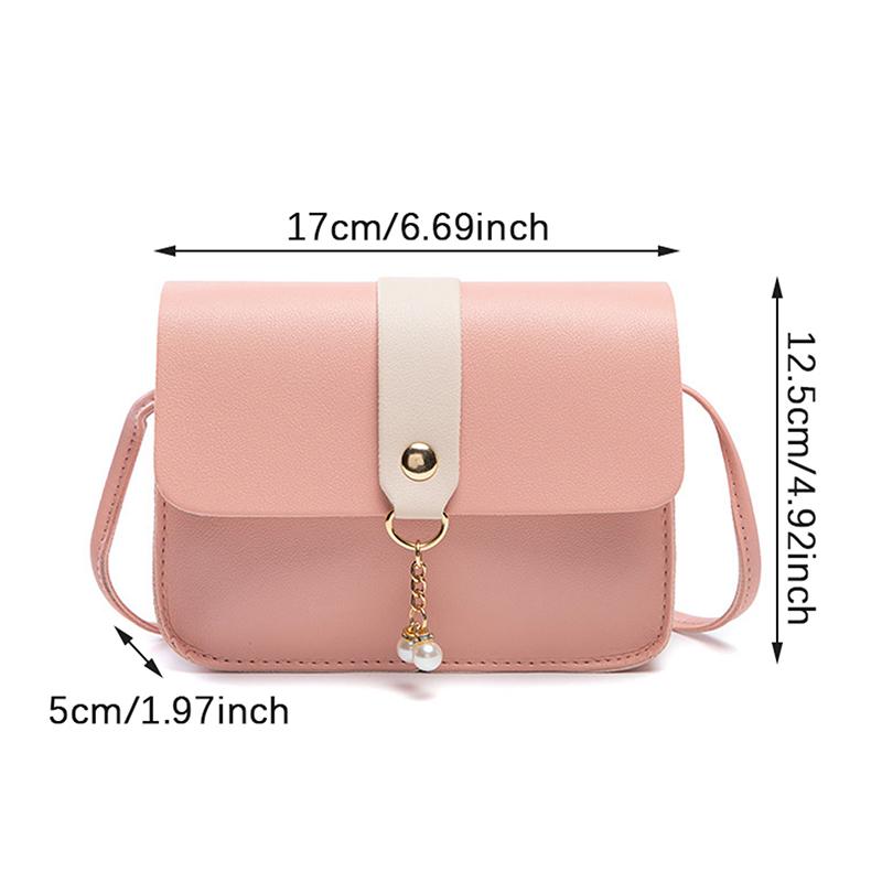 Product Introduction of Contrast Women Shoulder Bag Simple  Pendant Luxury Designer Handbag Messenger Bag Small Square Crossbody Mobile Phone Purse 22