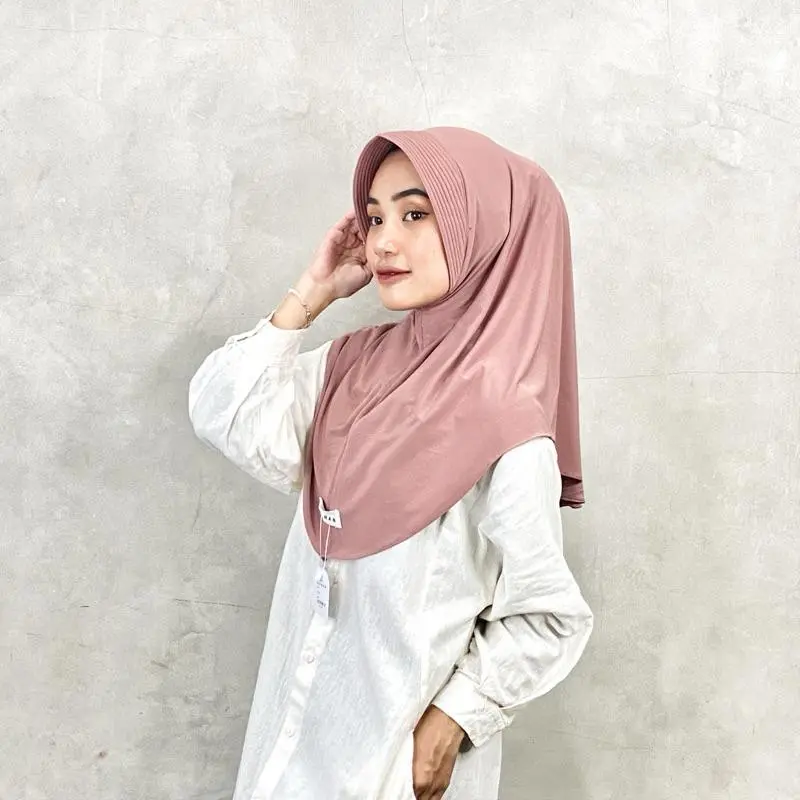 by KENAN Hijab Bergo Kenan size M matt Jersey Busa Casual Instan Kerudung Nyaman Simple    Soft Pad Panjang Muslim Tebal Cantik Syari Sporty Hitam Navy Khimar Variasi 6