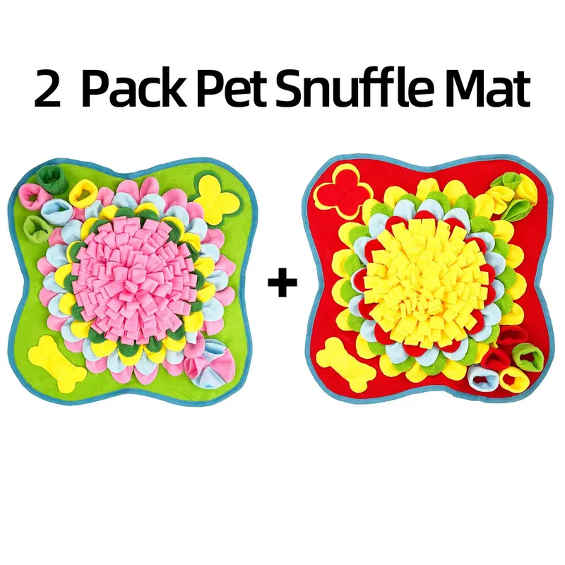 Flower Design Indestructible Pet Snuffle Mat, Pet Sniffing Pad, Pet Slow Feeding Mat, Interactive & Stress Relief Toy for Dogs, Dog & Cat Accessories, Valentine's Day Gift 8