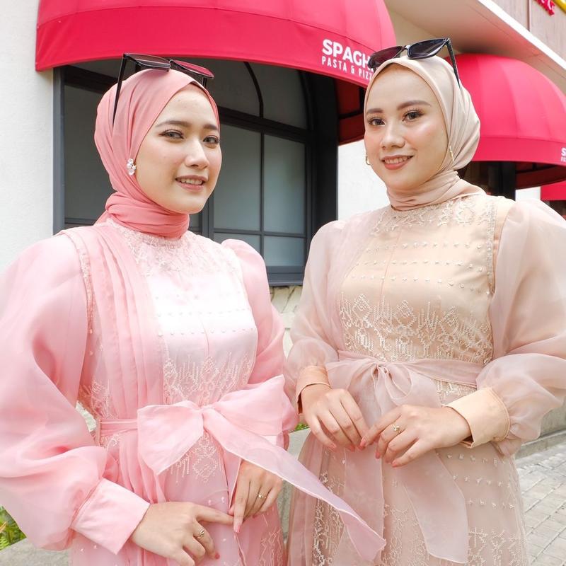 Orenji Agnessia Dress Organza Bordir 1