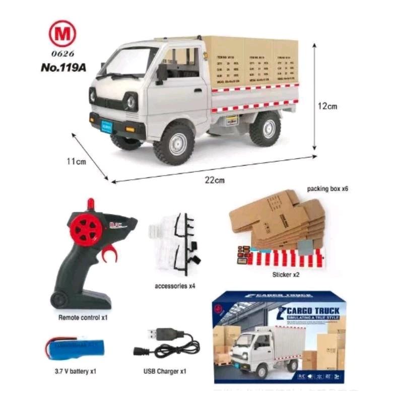 Xe tải Suzuki mô phỏng điều khiển từ xa 2.4GHz pin sạc kèm tem dán và 6 thùng hàng - Đồ Chơi, Toy