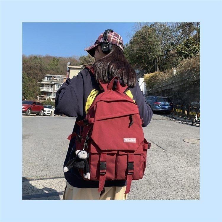 Product Introduction of Schoolbag Male High School Student Ins Fashion Cool Campus Backpack Female College Student Simple Large Capacity Backpack Korean Style 2024 10