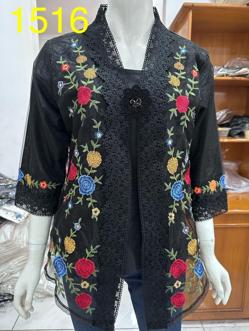 Product Introduction of 1514 kebaya rompi organdi alexuez premium brukat /kebaya encim bordir 18