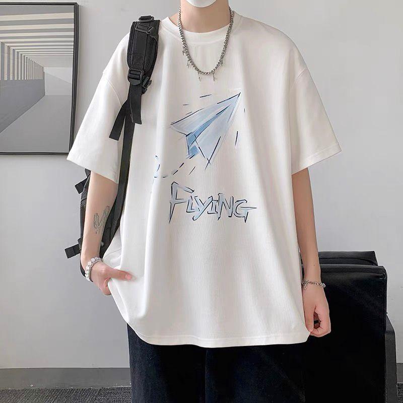 Product Introduction of [Store Hot Sale] European and American High Street Short-Sleeved Men's Summer Ins Fashion Brand Retro T-shirt Men's Design Sense Niche Fashion Loose All-Matching Clothes 9