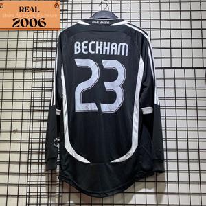 Áo bóng đá retro Ri An 2006 đen dài tay In Beckham-7 vải Cotton Polyester nguyên tem Sport