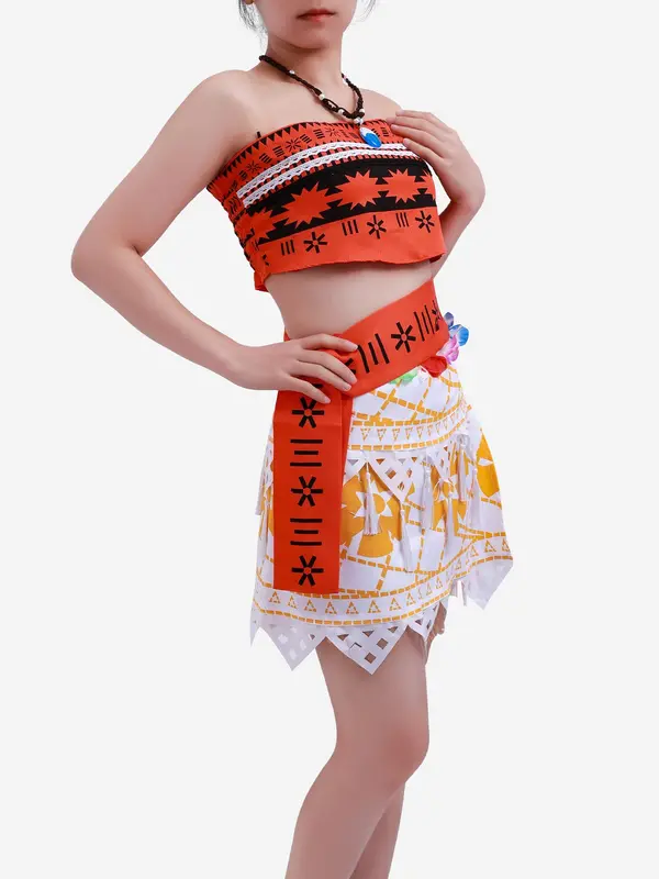 Women's Geometric Print Crop Tube Top & Skirt & Choker Three-piece Set, Boho Fashion Casual Outfits for Daily Holiday Vacation Wear, Women Clothes for All Seasons 2