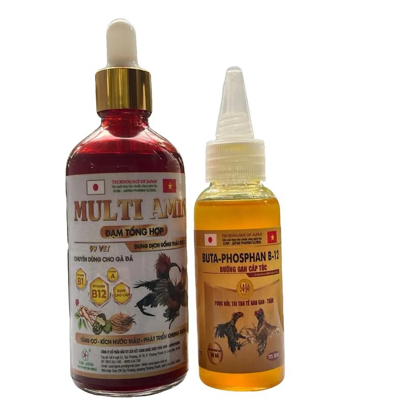 Combo 1 chai 100ml thuốc nuôi gà chế độ đá và 1 chai 50ml giải độc gan của SuMi Japane